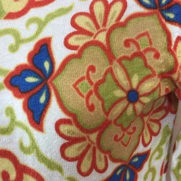 J. Crew Floral Mandala Print Button Down Cotton Cardigan Sweater Size Small S - Picture 3 of 3